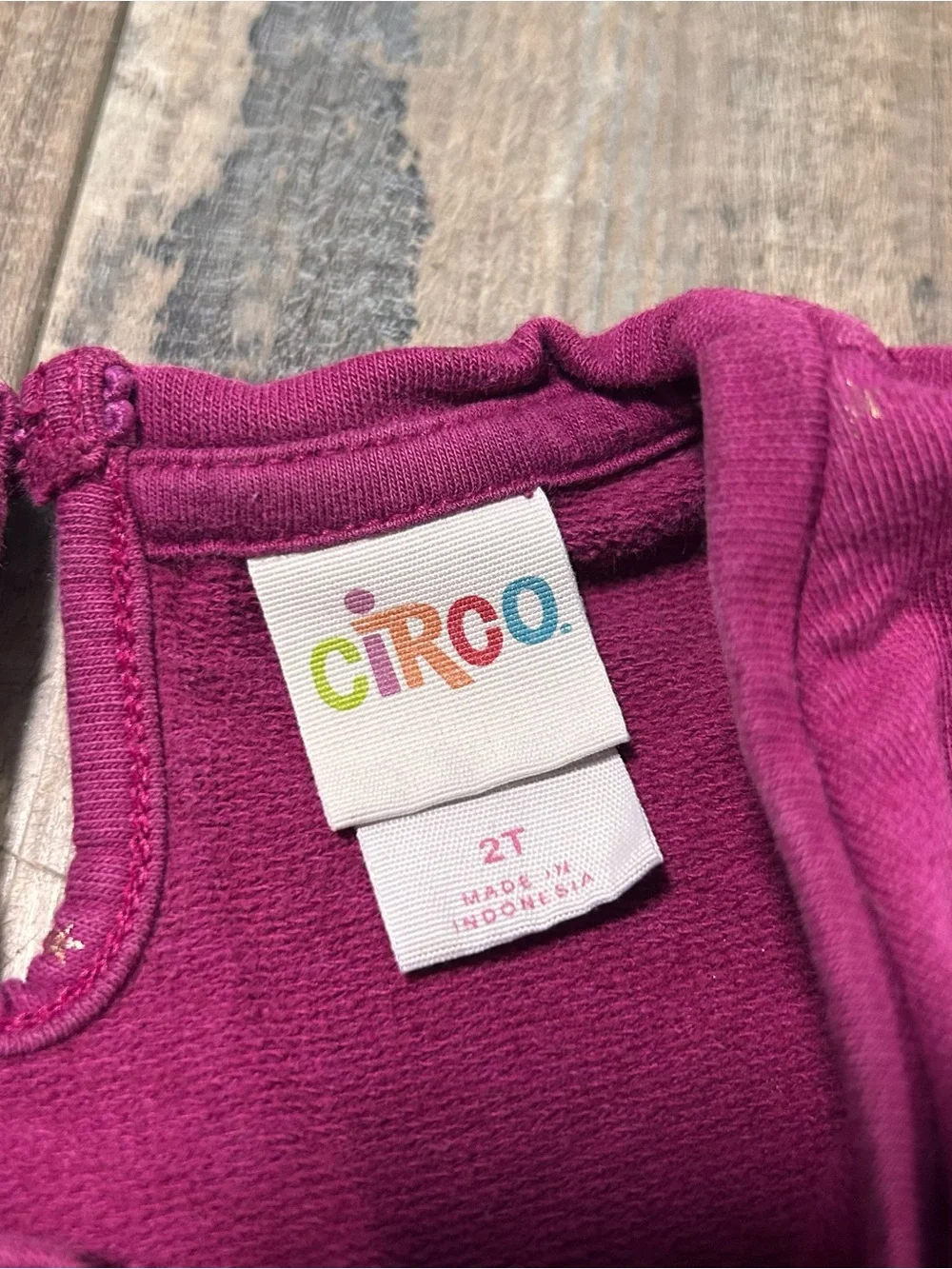 Circo Purple Burgundy‎ Dress Toddler Girl's Size 2T Long Sleeve Star Print
